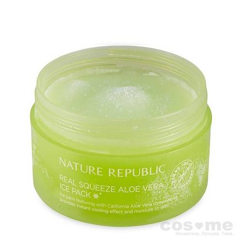 Маска для лица охлаждающая Nature Republic Real Squeeze Aloe Vera Ice Pack — COS ❤️ ME.RU
