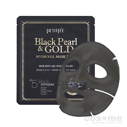 Гидрогелевая маска Petitfee Black Pearl &amp; Gold Hydrogel Mask Pack — COS ❤️ ME.RU