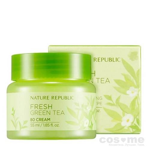 Крем освежающий с экстрактом зеленого чая Nature Republic Fresh Green Tea 80 Cream — COS ❤️ ME.RU