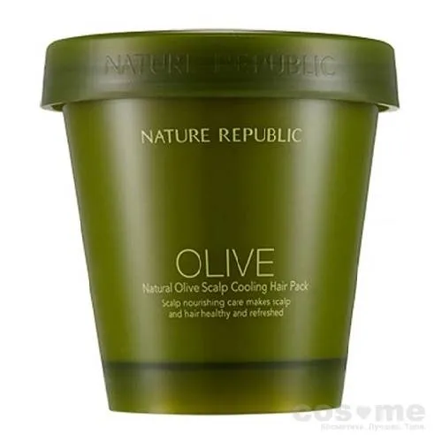Маска для волос с маслом оливы Nature Republic Natural Olive Scalp Cooling Hair Pack  — COS ❤️ ME.RU
