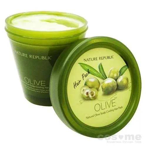 Маска для волос с маслом оливы Nature Republic Natural Olive Scalp Cooling Hair Pack  — COS ❤️ ME.RU