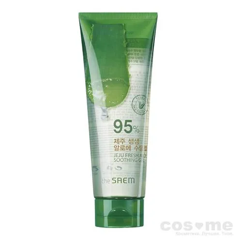  Гель с алоэ универсальный THE SAEM Jeju Fresh Aloe Soothing Gel 95%_Tube   Гель с алоэ универсальный увлажняющий для чувствительной кожи.