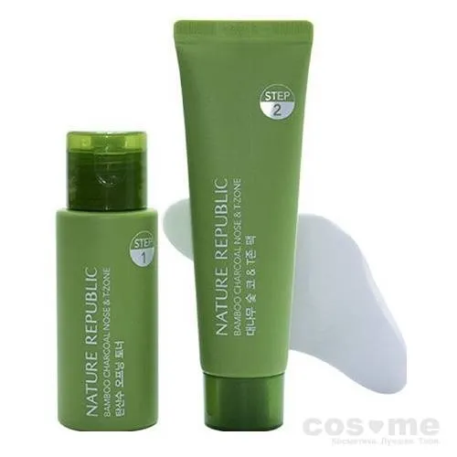 Набор для удаления черных точек в области носа Nature Republic Bamboo Charcoal Nose &amp; T-zone Pack — COS ❤️ ME.RU