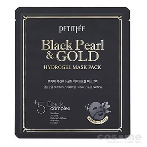 Гидрогелевая маска Petitfee Black Pearl &amp; Gold Hydrogel Mask Pack — COS ❤️ ME.RU