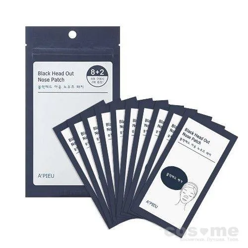 Очищающие полоски для носа набор 10шт A'PIEU Black Head Out Nose Patch Set — COS ❤️ ME.RU