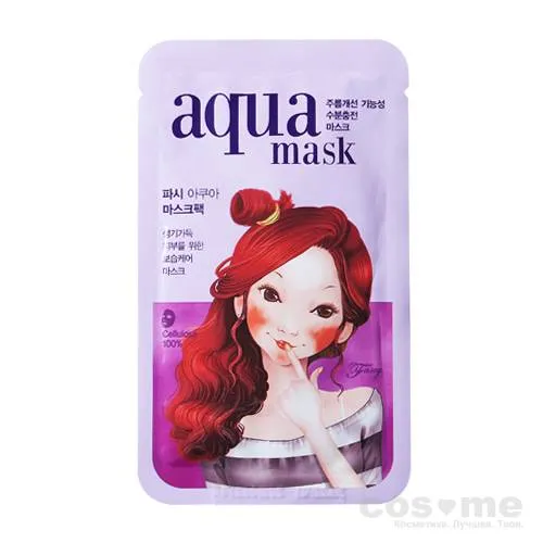 Маска для лица тканевая антивозрастная Fascy Wave Tina Aqua Mask Маска для увлажнения, питания кожи и сокращения морщинок. 