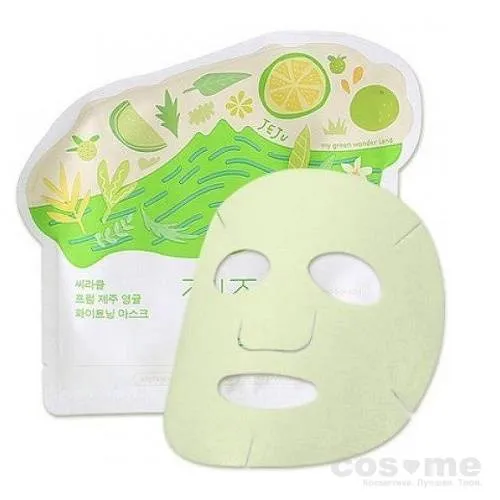 Маска для лица тканевая осветляющая Ciracle From Jeju Citrus Sudachi Whitening Mask Тканевая маска для осветления кожи.