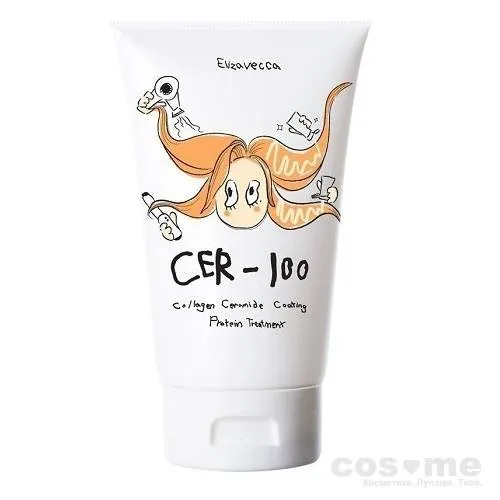 Маска для волос Elizavecca Collagen Ceramide Coating Protein Treatment Коллагеновая маска для восстановления сухих и повреждённых волос.