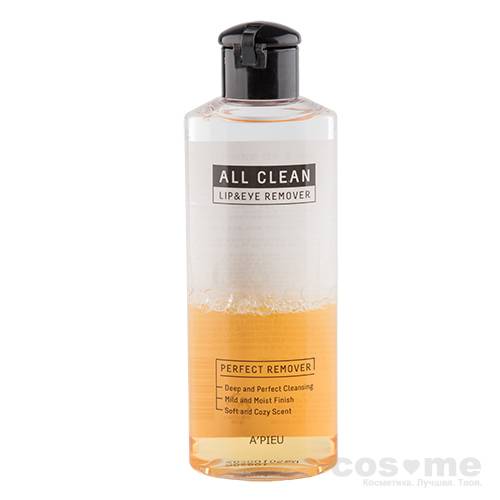 Жидкость для снятия макияжа A&#039;PIEU ALL CLEAN LIP &amp; EYE REMOVER Жидкость для снятия макияжа с растительными экстрактами. 