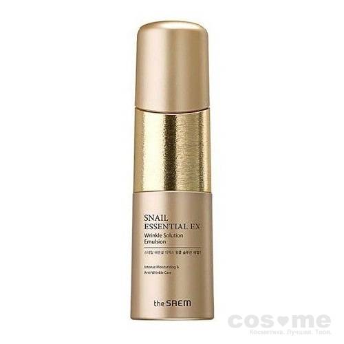 Эмульсия антивозрастная The Saem Snail Essential EX Wrinkle Solution Emulsion Анивозрастная эмульсия против морщин с фильтратом улиточной слизи.