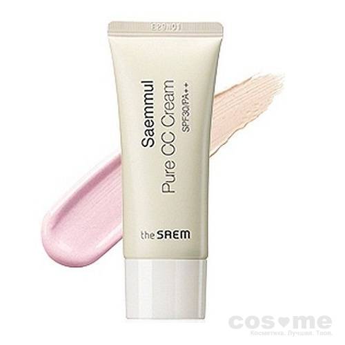 Крем СС чистый The Saem Saemmul Pure CC Cream SPF30 PA++ Крем СС для выравнивания тона кожи.