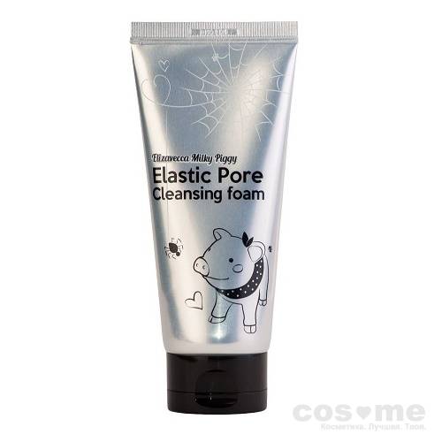 Пенка-маска для умывания Elizavecca Milky Piggy Elastic Pore Cleansing Foam Чёрная пенка для очищения пор на лице на основе древесного угля.