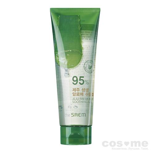  Гель с алоэ универсальный THE SAEM Jeju Fresh Aloe Soothing Gel 95%_Tube   Гель с алоэ универсальный увлажняющий для чувствительной кожи.