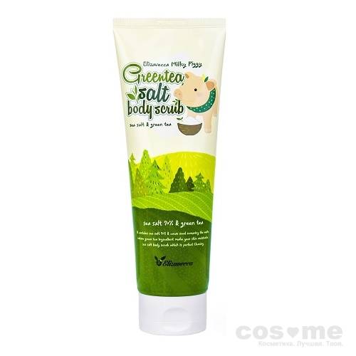 Скраб для тела Elizavecca Greentea Salt Body Scrub Скраб для тела с зеленым чаем и морской солью. 