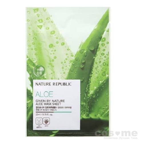 Маска для лица листовая с алоэ Nature Republic Given By Nature Aloe Mask Sheet — COS ❤️ ME.RU