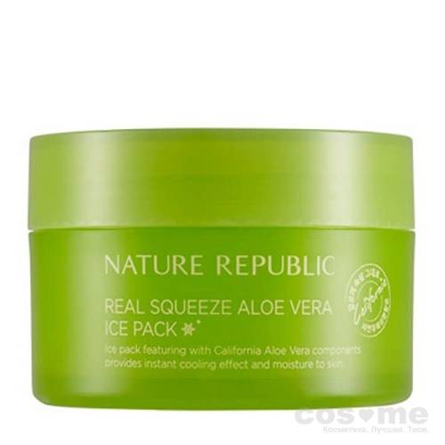 Маска для лица охлаждающая Nature Republic Real Squeeze Aloe Vera Ice Pack Охлаждающая маска с экстрактом алоэ вера