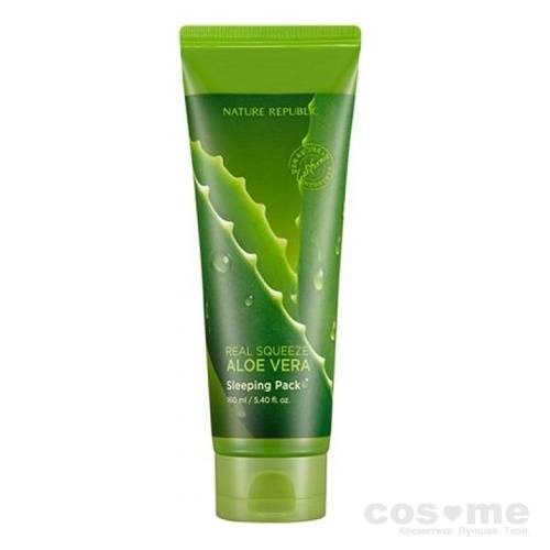 Маска ночная для лица с экстрактом алоэ Nature Republic Real Squeeze Aloe Vera Sleeping Pack — COS ❤️ ME.RU