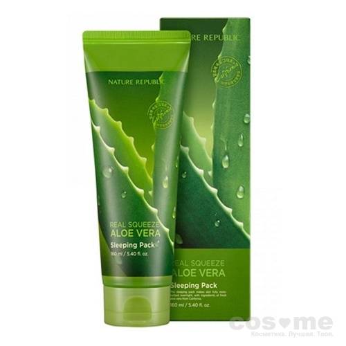 Маска ночная для лица с экстрактом алоэ Nature Republic Real Squeeze Aloe Vera Sleeping Pack — COS ❤️ ME.RU