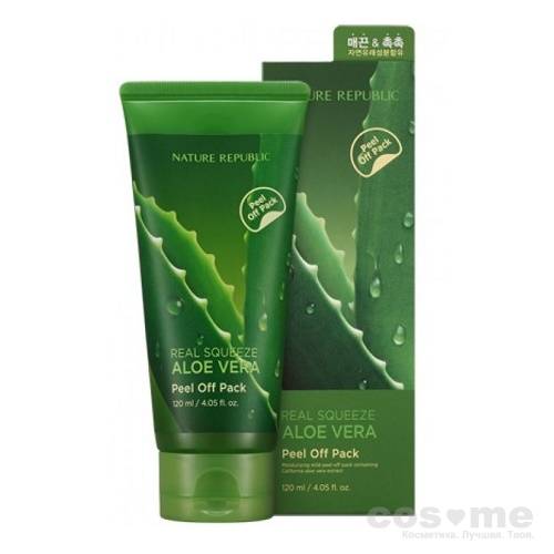 Маска-пленка с экстрактом алое Nature Republic Real Squeeze Aloe Vera Peel Off Pack — COS ❤️ ME.RU