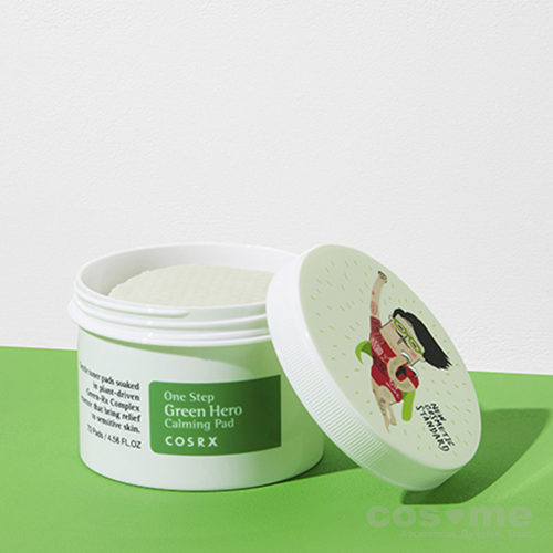 Пады для лица успокаивающие CosRX One Step Green Hero Calming Pad — COS ❤️ ME.RU