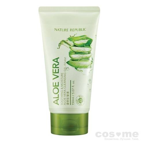 Пенка для умывания с экстрактом алое Nature Republic Soothing &amp; Moisture Aloe Vera Cleansing Gel Foam — COS ❤️ ME.RU