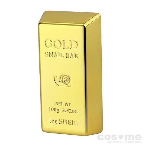 Мыло для умывания с экстрактом золота, муцина улитки, оливы The Saem Snail Gold Snail Bar Натуральное мыло для умывания с экстрактом слизи улитки и золота.