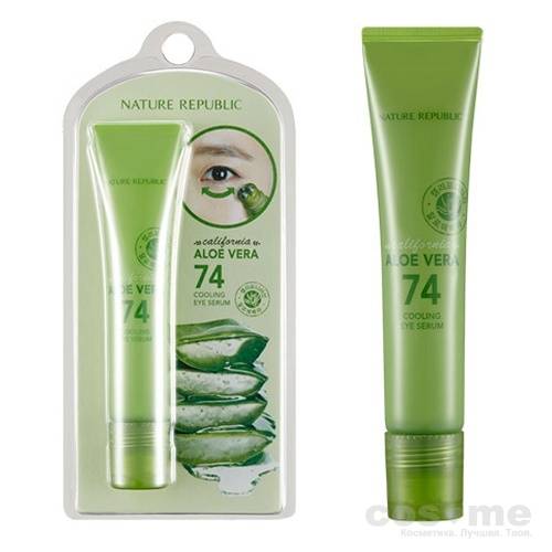 Сыворотка для глаз с экстрактом алоэ с роликом Nature Republic California Aloe Vera 74 Cooling Eye Serum — COS ❤️ ME.RU