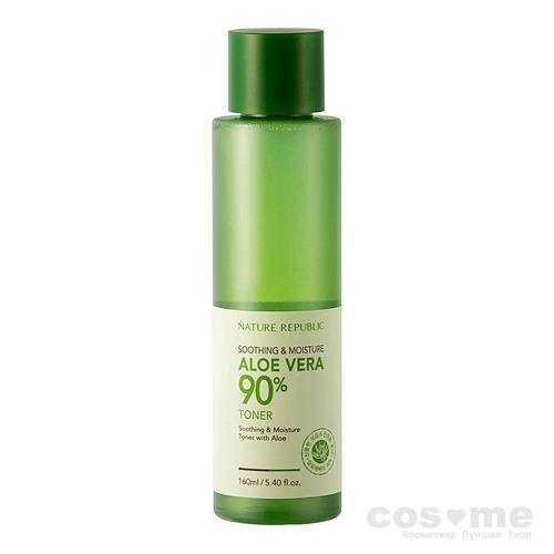 Тонер для лица успокаивающий с экстрактом алоэ вера Nature Republic Soothing &amp; Moisture Aloe Vera 90% Toner Успокаивающий увлажняющий тонер с алоэ вера.