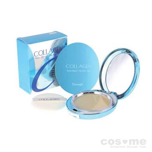 Пудра увлажняющая с коллагеном + запасной блок ENOUGH W Collagen Premium Hydro Twoway Cake — COS ❤️ ME.RU