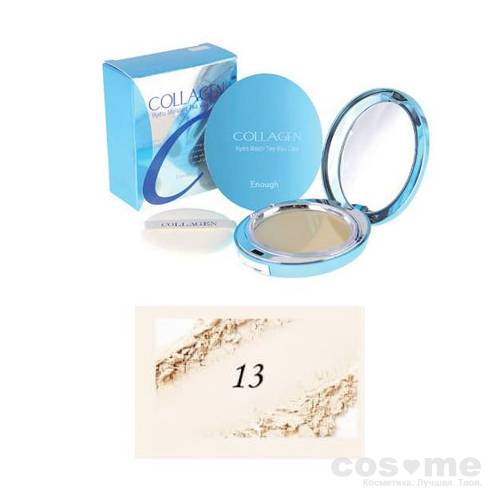 Пудра увлажняющая с коллагеном + запасной блок ENOUGH W Collagen Premium Hydro Twoway Cake — COS ❤️ ME.RU