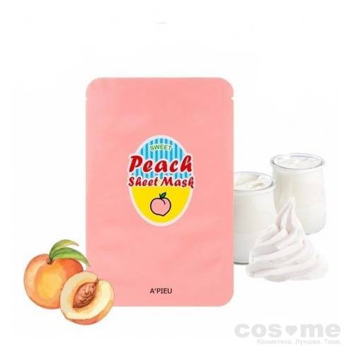 Маска для лица тканевая йогуртная A'PIEU Peach &amp; Yogurt Sheet Mask — COS ❤️ ME.RU