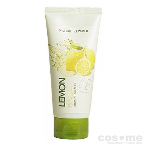 Гель-скатка с экстрактом лимона очищающий Nature Republic Real Nature Lemon Peeling Gel Wash — COS ❤️ ME.RU