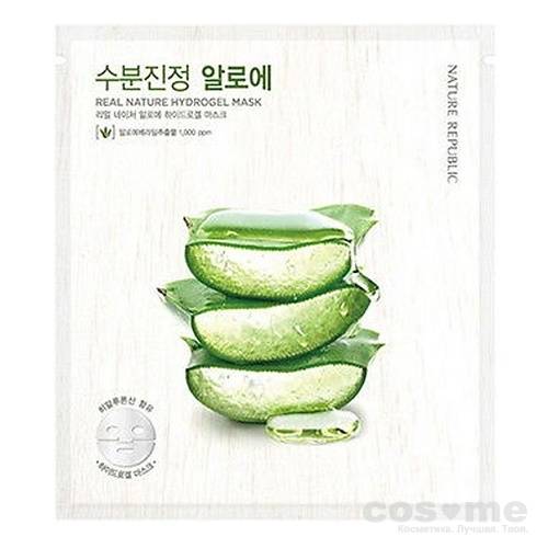 Маска для лица гидрогелевая заживляющая Nature Republic Real Nature Aloe Hydrogel Mask — COS ❤️ ME.RU