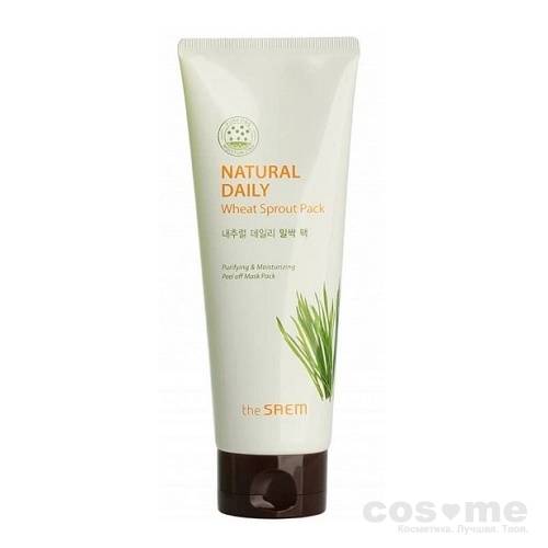Маска для лица пшеничная The Saem Natural Daily Wheat Sprout Pack Очищающая маска-пленка с ростками пшеницы.