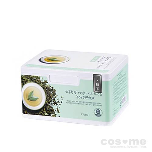 Маска для лица тканевая набор A&#039;PIEU Daily Sheet Mask Green Tea Успокаивающие маски для лица.
