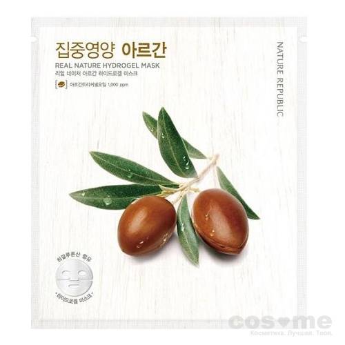 Маска для лица гидрогелевая питательная Nature Republic Real Nature Argan Hydrogel Mask Маска гидрогелевая с маслом арганы