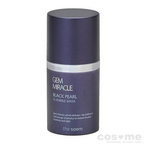 Маска кислородная с жемчужным экстрактом The Saem Gem Miracle Black Pearl O2 Bubble Mask Кислородная маска с экстрактом черного жемчуга.