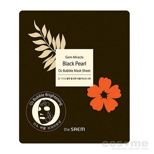 Маска гидрогелевая кислородная с черным жемчугом The Saem Gem Miracle Black Pearl O2 Bubble Mask Sheet — COS ❤️ ME.RU