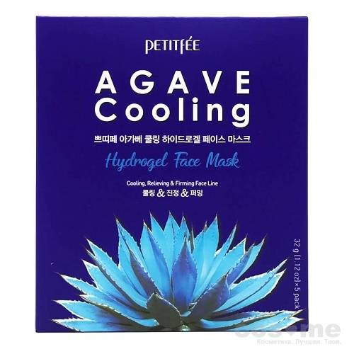 Гидрогелевая маска Petitfee Agave Cooling Hydrogel Face Mask Охлаждающая гидрогелевая маска для лица с экстрактом агавы.