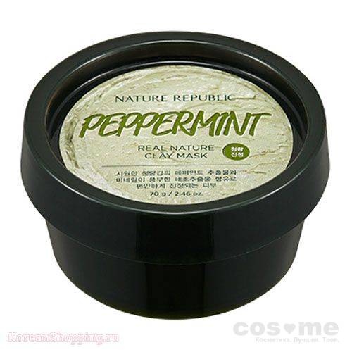Маска для лица глиняная Nature Republic Real Nature Clay Mask Peppermint &amp; Seaweed — COS ❤️ ME.RU
