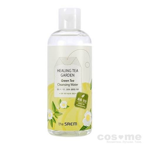 Вода очищающая с экстрактом зеленого чая The Saem Healing Tea Garden Green Tea Cleansing Water Очищающая и увлажняющая вода на основе зеленого чая 