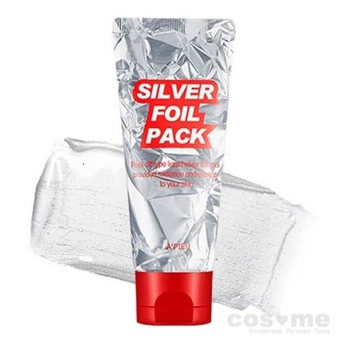 Маска-пленка успокаивающая для лица серебрянная A'PIEU Silver Foil Pack — COS ❤️ ME.RU