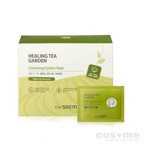 Диски хлопковые влажные очищающие The Saem Healing Tea Garden Cleansing Cotton Pads — COS ❤️ ME.RU