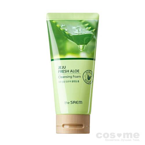 Пенка для умывания The Saem Jeju Fresh Aloe Cleansing Foam Успокаивающая пенка с экстрактом алоэ.
