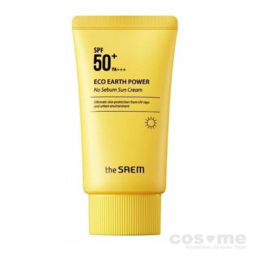 Крем солнцезащитный для жирной кожи лица The Saem Sun SPF50 Eco Earth Power No Sebum Sun Cream (N2) — COS ❤️ ME.RU
