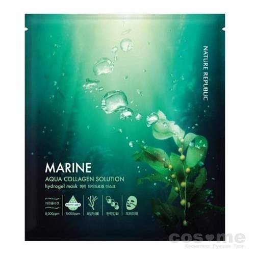 Маска гидрогелевая для лица с морским коллагеном Nature Republic Aqua Collagen Solution Marine Hydro Gel Mask — COS ❤️ ME.RU
