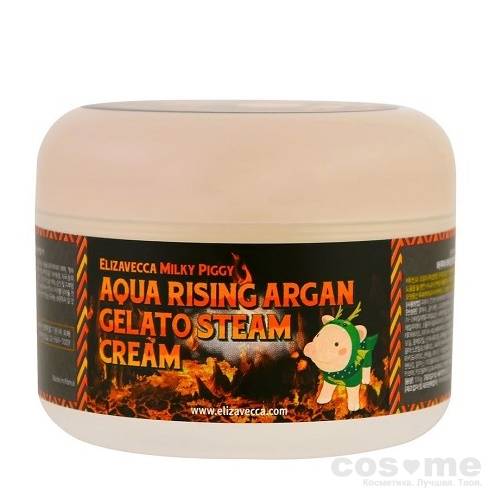 Крем для лица паровой увлажняющий Elizavecca Aqua Rising Argan Gelato Steam Cream Паровой увлажняющий крем с маслом арганы.