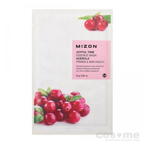 Маска для лица листовая Mizon Joyful Time Essence Mask (Acerola) Тканевая маска для лица с экстрактом барбадосской вишни.