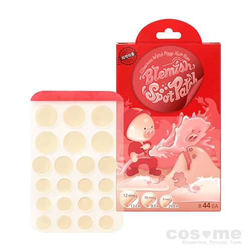 Патчи от акне точечные набор Elizavecca Witch Piggy Hell Pore Blemish Spot Patch Гидро-коллоидные пластыри разных размеров.