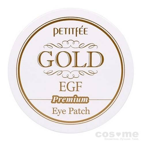 Патчи для глаз с золотом Petitfee Premium Gold &amp; EGF Eye Patch Гидрогелевые патчи от морщин вокруг глаз с золотом и EGF.